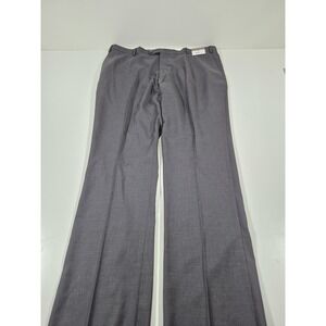 Prontomoda Dress Pants Mens 44x36 Gray Charcoal Super 140s Wool Flat Front NWT